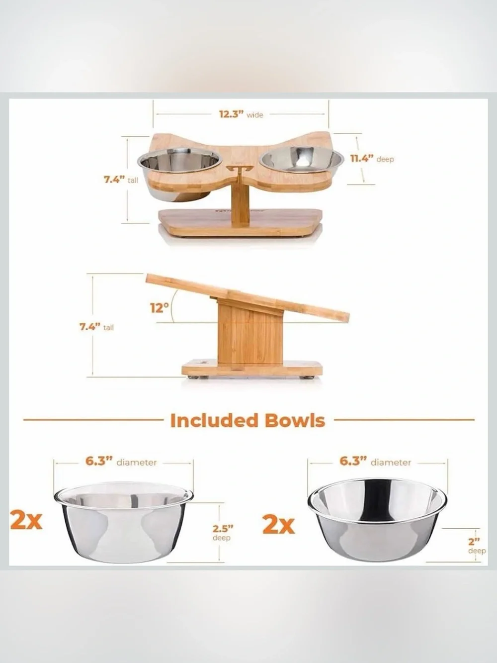 🐶🥣 NibbleyPets Elevated Dog Bowl Stand with Stainless Steel Bowls – 3-Piece Set